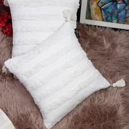 HOSTA HOMES White Set of 2 Pure Cotton Square Cushion Covers-image-95