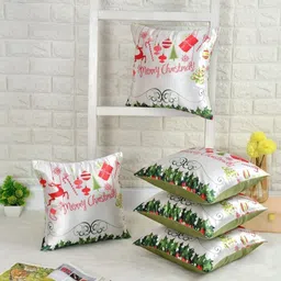 BIGGER FISH White 5 Pieces Graphic Printed Square Cushion Covers-image-64