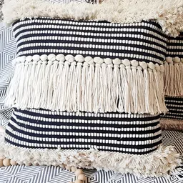 Textile and Beyond Off White 5 Pieces Square Cushion Covers-0