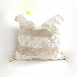 Textile and Beyond Off White 5 Pieces Square Cushion Covers-32