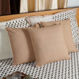 CDI Brown & White 5 Pieces Square Cotton Cushion Covers-21