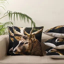 Jamio Firati Brown & Grey Set of 2 Ethnic Motifs Square Cushion Covers-36