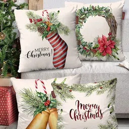 AEROHAVEN Set of 4 Square Christmas Cushion Covers-45