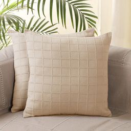 Jamio Firati Beige Set of 2 Geometric Square Cushion Covers-48