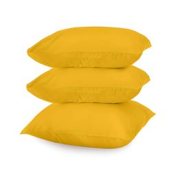 BIRD WING Yellow 3 Pieces Cotton Square Cushion Covers-image-57