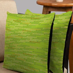 HOUZZCODE Green & Black Set of 2 Printed Square Cushion Covers-25