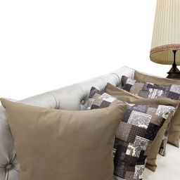 Good Vibes Brown & White 5 Pieces Ethnic Motifs Velvet Square Cushion Covers-27