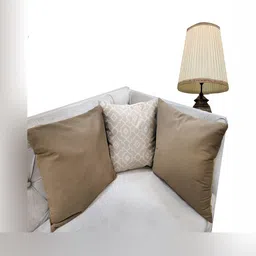 Good Vibes Brown & White 3 Pieces Ethnic Motifs Velvet Square Cushion Covers-18