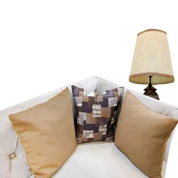 Good Vibes Brown & Beige 3 Pieces Ethnic Motifs Velvet Square Cushion Covers-image-84