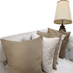 Good Vibes Brown & White 5 Pieces Velvet Square Cushion Covers-43