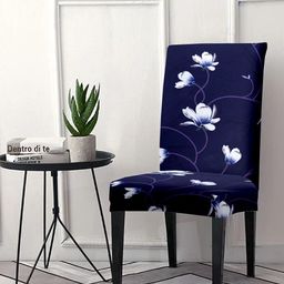 Cortina Set Of 6 Blue & White Printed Chair Covers-15