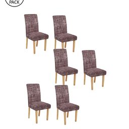 Cortina Set Of 6 Grey & White Printed Chair Covers-10