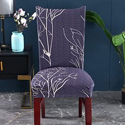 House Of Quirk Grey Printed Removable Chair Cover-image-94
