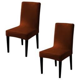 HOKIPO Rust 2 Pieces 200 GSM Velvet Chair Covers-image-9