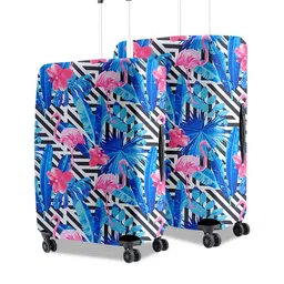 Cortina Set Of 2 Blue Printed Trolley Bag Covers-8