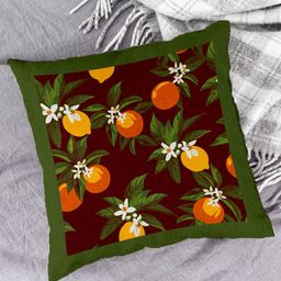 HOUZZCODE Green & Maroon Set of 2 Quirky Square Cushion Covers image 4