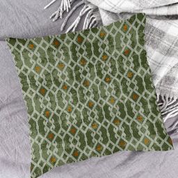 HOUZZCODE Green Set of 2 Geometric Square Cushion Covers image 4