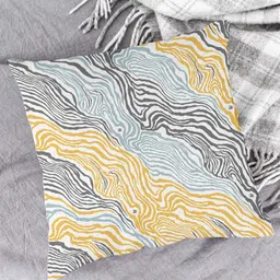 HOUZZCODE Turquoise Blue & Grey Set of 2 Abstract Square Cushion Covers image 4