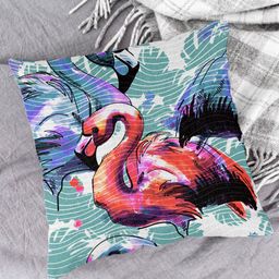 HOUZZCODE Multicolored Set of 2 Abstract Square Cushion Covers image 2