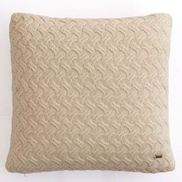 Pluchi Off White Square Self Design Pure Cotton Knitted Cushion Cover-38