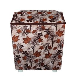 E-Retailer Beige & Brown Printed Semi Automatic Washing Machine Cover image 2