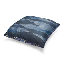 BIANCA Navy Blue & Beige Set Of 2 Abstract Printed Square Cushion Covers image 3