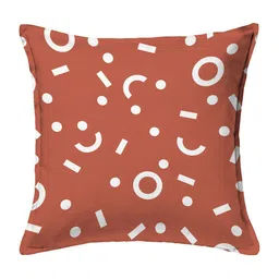 HOUZZCODE Set of 2 Brown & White Abstract Square Cushion Covers image 3