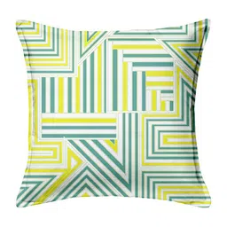 HOUZZCODE Green & White Set of 2 Floral Square Cushion Covers image 3