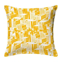 HOUZZCODE Set of 2 Red & Blue Abstract Square Cushion Covers image 2