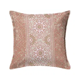 HOUZZCODE Peach-Coloured & Green Set of 2 Ethnic Motifs Square Cushion Covers image 3