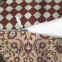 HOUZZCODE Set of 2 Brown & White Ethnic Printed Square Cushion Covers image 3