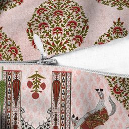 HOUZZCODE Pink & Green Set of 2 Ethnic Motifs Square Cushion Covers image 2