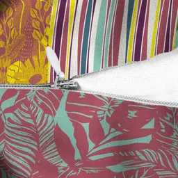 HOUZZCODE Multicoloured Set of 2 Floral Square Cushion Covers image 3