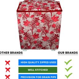 E-Retailer Red & White Printed Washing Machine Cover image 4