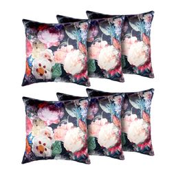 GRHAMOY Purple 6 Pieces Floral Cotton Rectangle Cushion Covers-image-51