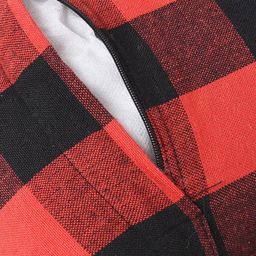 Lushomes Red & Black Set of 2 Checked Cotton Square Cushion Covers image 2