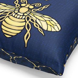 BIANCA Navy Blue & Grey Set of 3 Abstract Square Cushion Covers image 2