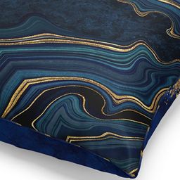 BIANCA Navy Blue & Gold Toned Set of 2 Abstract Square Cushion Covers image 5