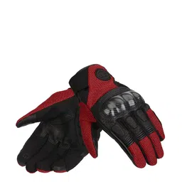 Royal Enfield Men Black & Red Solid Windstorm Riding Gloves-image-68