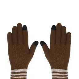 LOOM LEGACY Men Patterned Winter Acrylic Hand Gloves-image-34