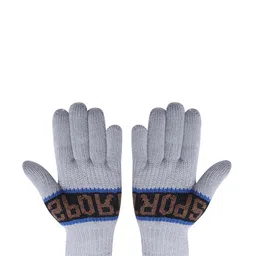 LOOM LEGACY Men Self Design Winter Acrylic Woolen Hand Gloves-image-30