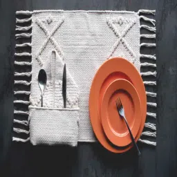 inside styles Beige Cotton Geomteric 19 X 13 inches Placemat-picture-9