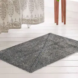 art india Grey Solid Blended Cotton 16x24 Inches AntiSkid (Set of 2) Door Mat-picture-25