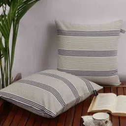 ambbi collections Multicolor Striped Cotton 16 x 16 Inches Cushion Covers (Set of 2)-picture-47