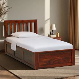 woodsworth from pepperfry Buren Sheesham Wood Single Bed In Honey Oak Finish With Box Storage-picture-26