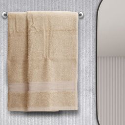 BIANCA Set Of 2 Taupe-Brown Solid 380GSM 100% Cotton Hand Towels-21