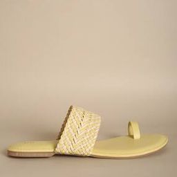 Toe-Ring Sandals with Basket Weave Strap-17