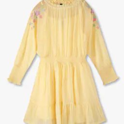 Girls Embroidered Fit & Flared Dress-image-90