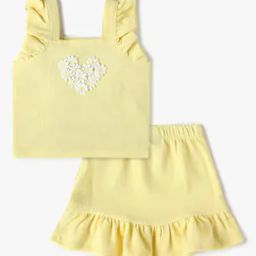 Girls Patterned Top with Rara Skirt Set-20