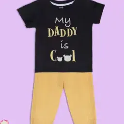 Typographic Print Round-Neck T-Shirt & Pants Set-image-21